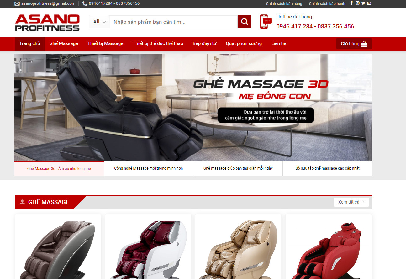 Theme wordpress bán ghế matxa