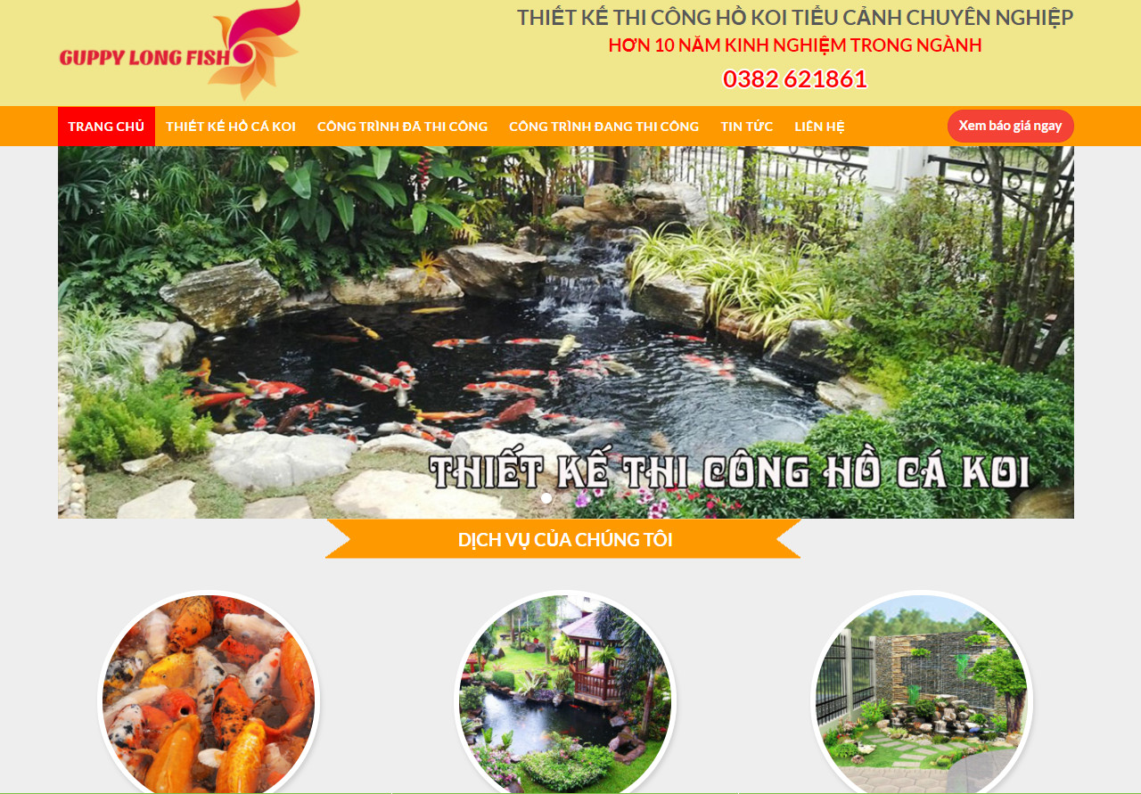 Theme wordpress hồ cá koi