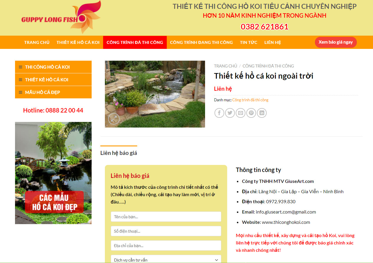 Theme wordpress hồ cá koi2