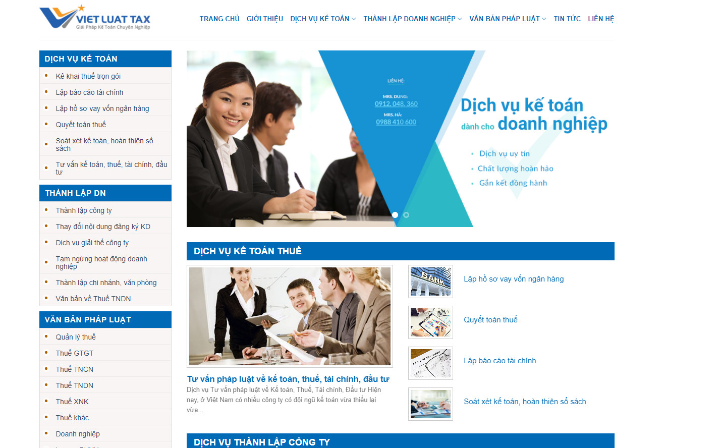 Theme wordpress kế toán