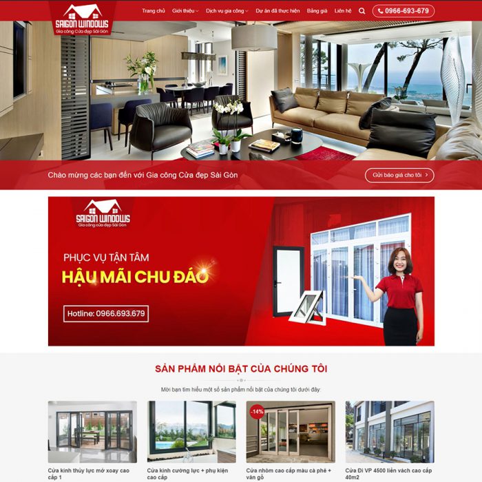 Theme wordpress bán cửa kính