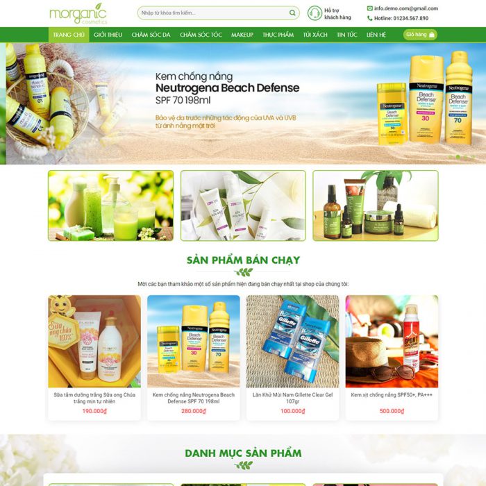 Theme wordpress flatsome mỹ phẩm 07