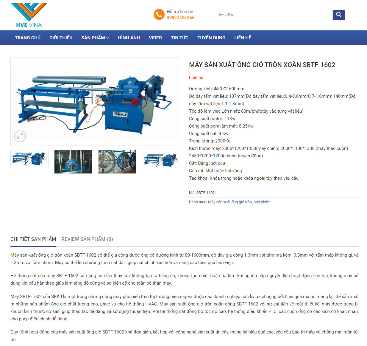 Trang chi tiết sản phẩm - Theme wordpress bán đồ cơ khí