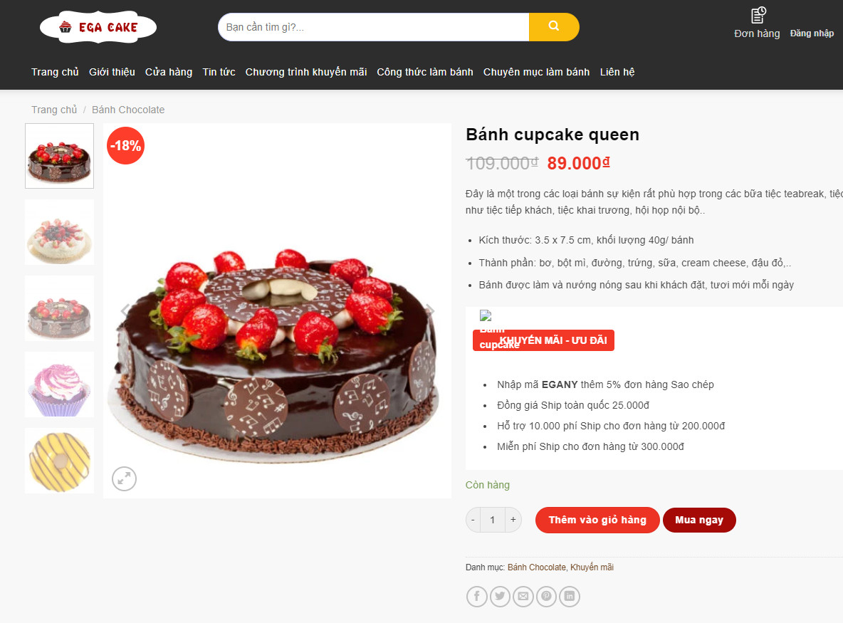 theme wordpress bán bánh ngọt màu sắc đa dạng