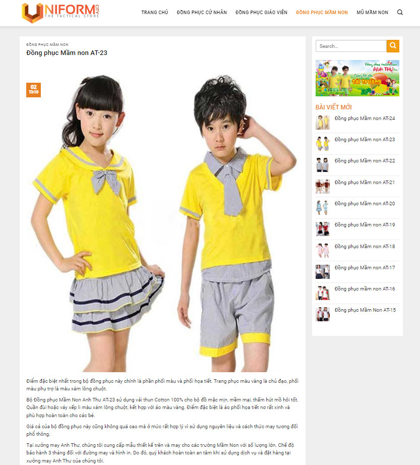 theme wordpress bán đồng phục
