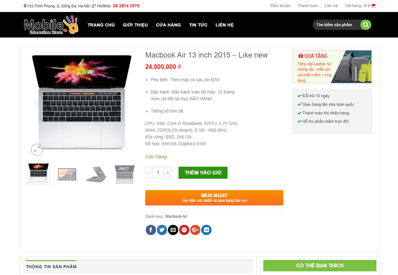 Theme wordpress bán máy tính - laptop đẹp 2021