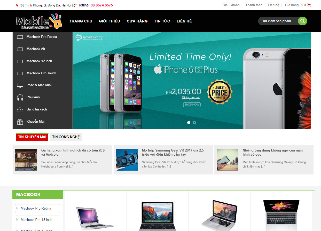 Theme wordpress bán máy tính - laptop đẹp