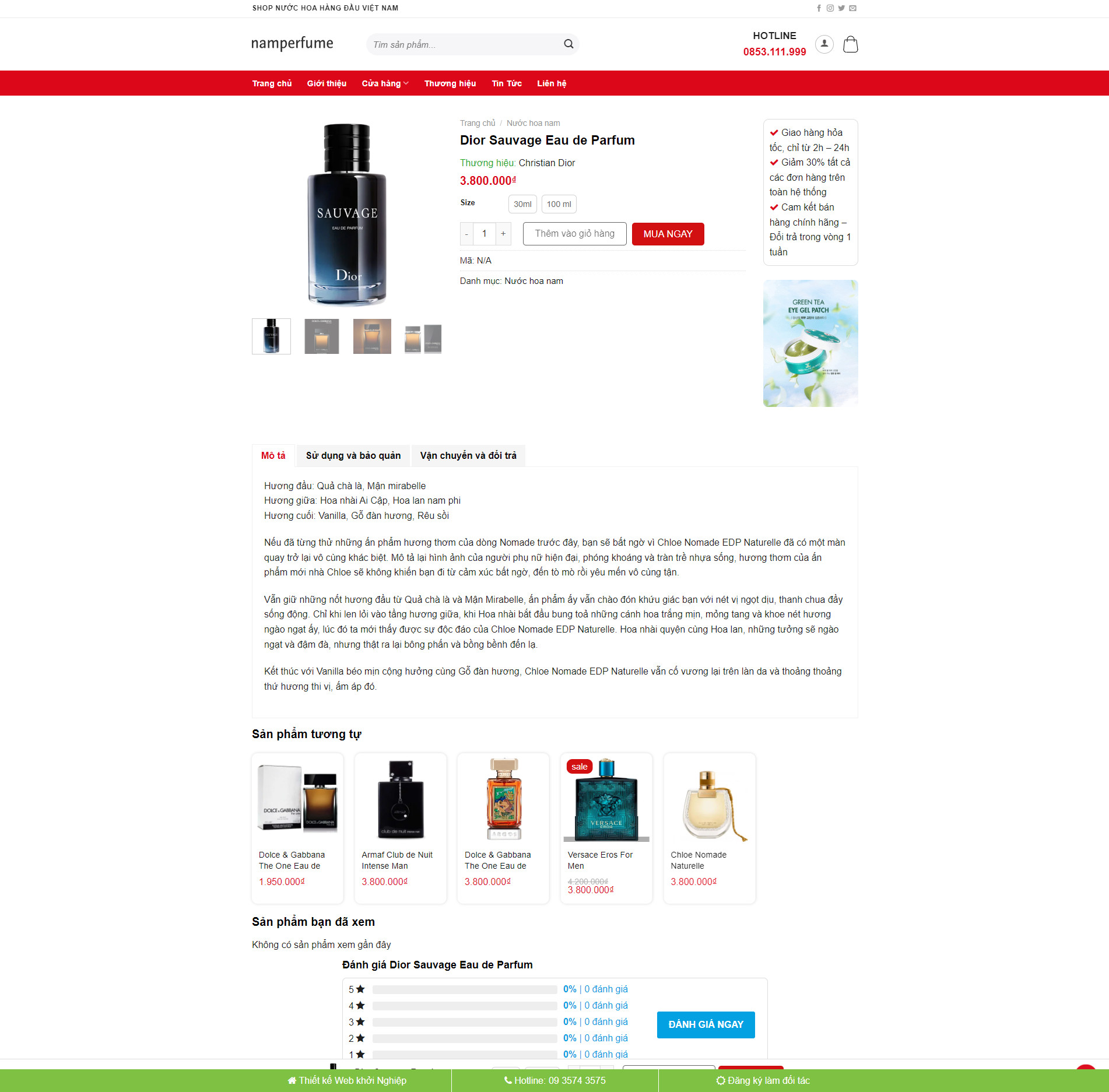 Theme wordpress bán nước hoa đẹp - chuẩn Seo