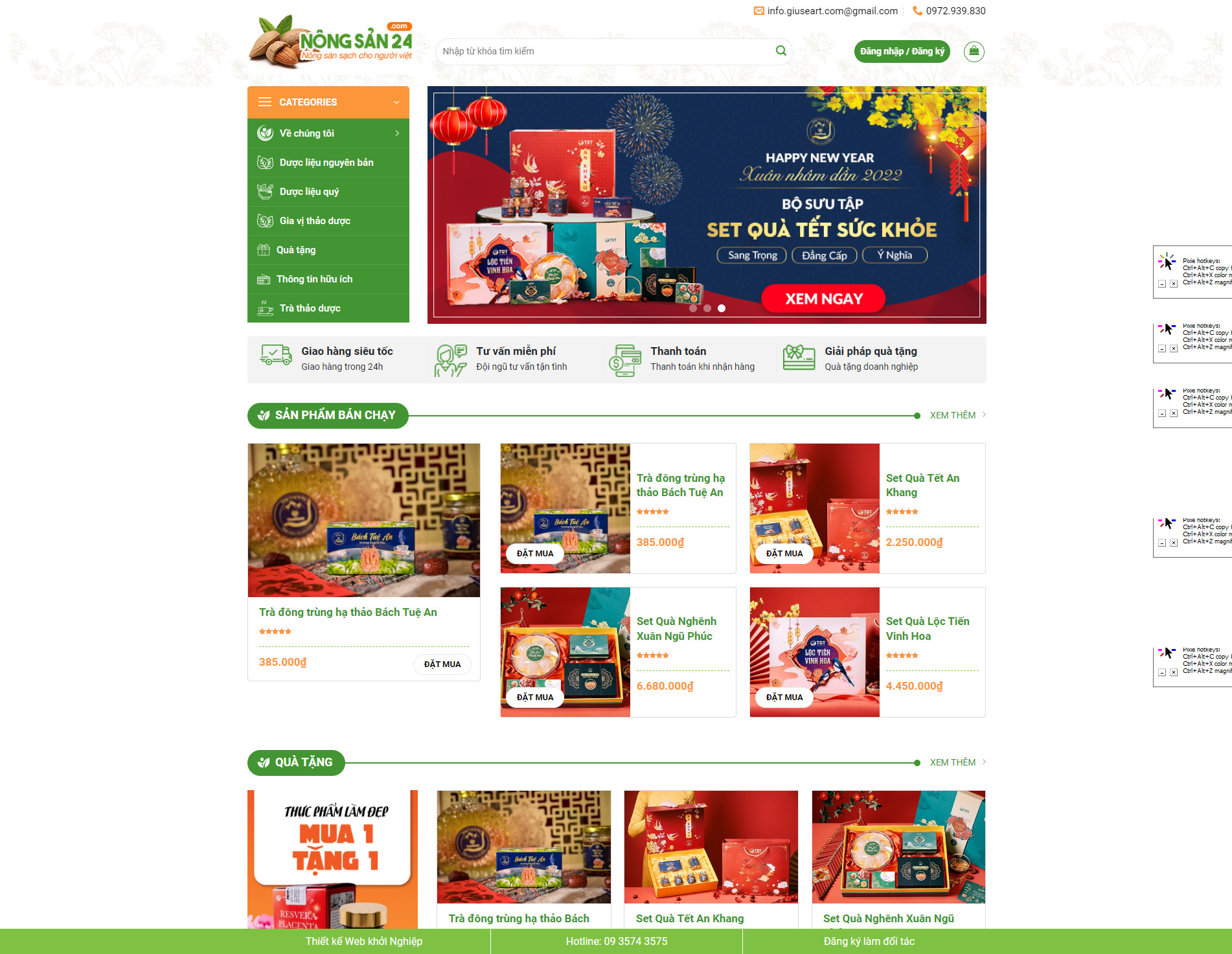 Theme wordpress bán quà tặng đẹp, cao cấp