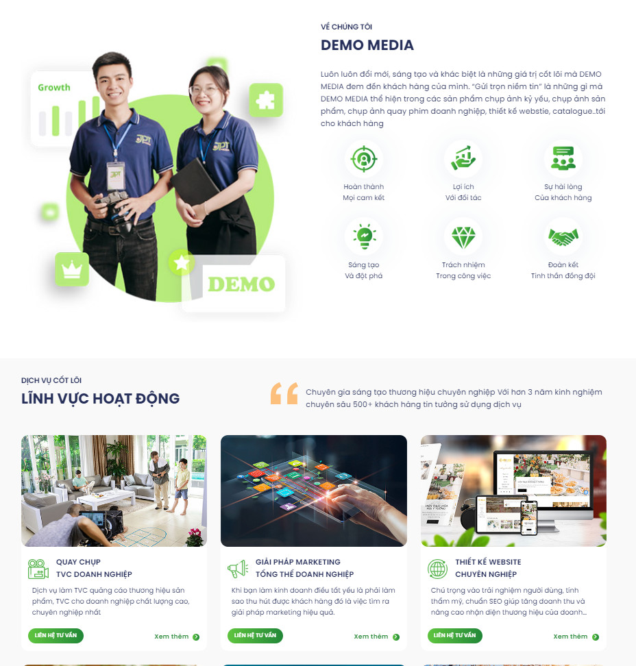theme wordpress dịch vụ marketing, media