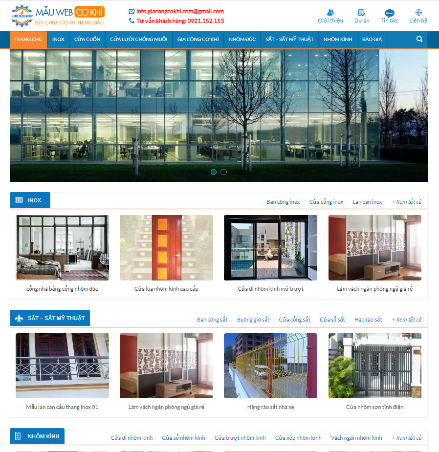 theme wordpress gia công cơ khí